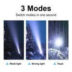 lampe torche rechargeable led noire intense camping 500m éclairage texturée rainures modernisée robuste