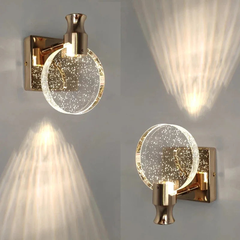 lampe murale moderne chrome doré blanches transparente éclairage chambre cuisine salle manger