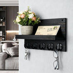 porte clés mural bois étagère moderne vis fixations plantes artificielles cartes postales clés lunettes