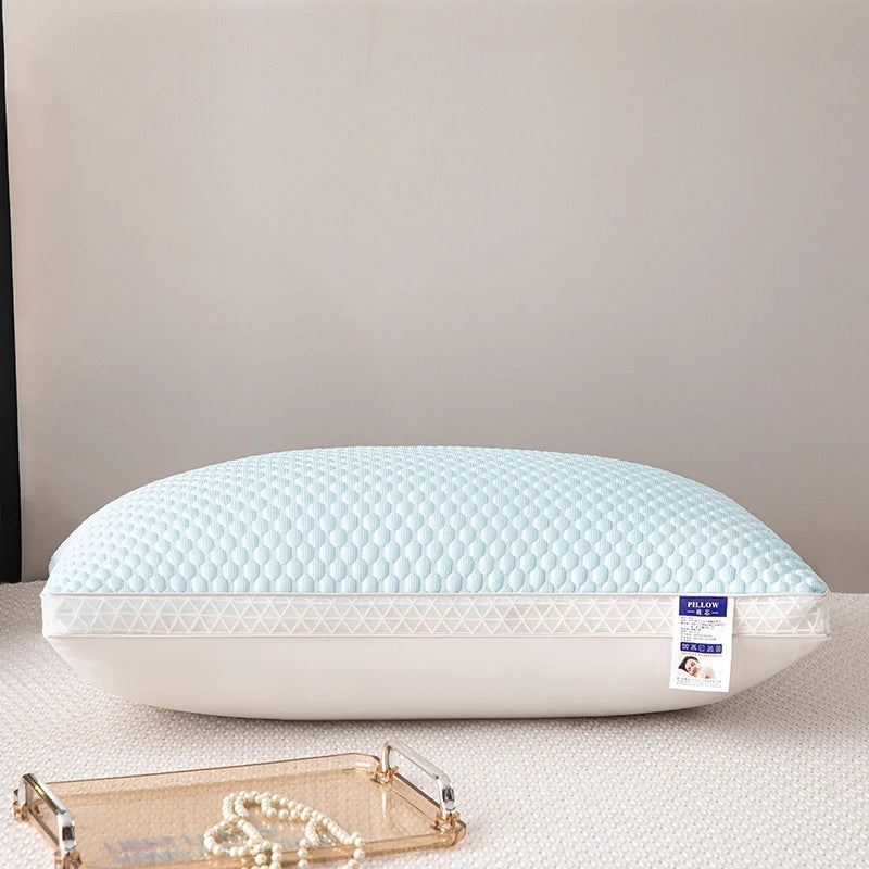 oreiller haut 3d bleu clair texture géométrique coton polyester moderne voyage lit