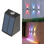 lumière solaire murale moderne multiple couleurs ambre bleu blanc fixée extérieure