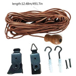 corde rideau marron clair tissée moderne clips crochets vis 12m