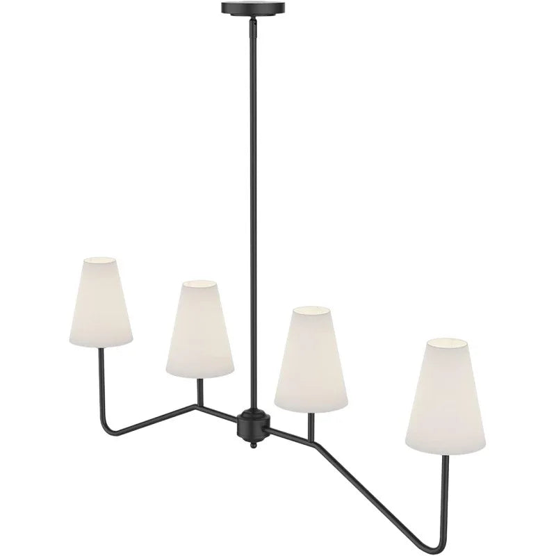 Suspension lumineuse moderne tissu noir blanc abat jour simple minimaliste