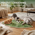 tapis gratter chat sisal feuille adhésive mur porte sol décoratif vert jaune