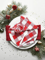 serviettes table rouge blanc carreaux classiques 40x40cm pack pcs dîner maison festive