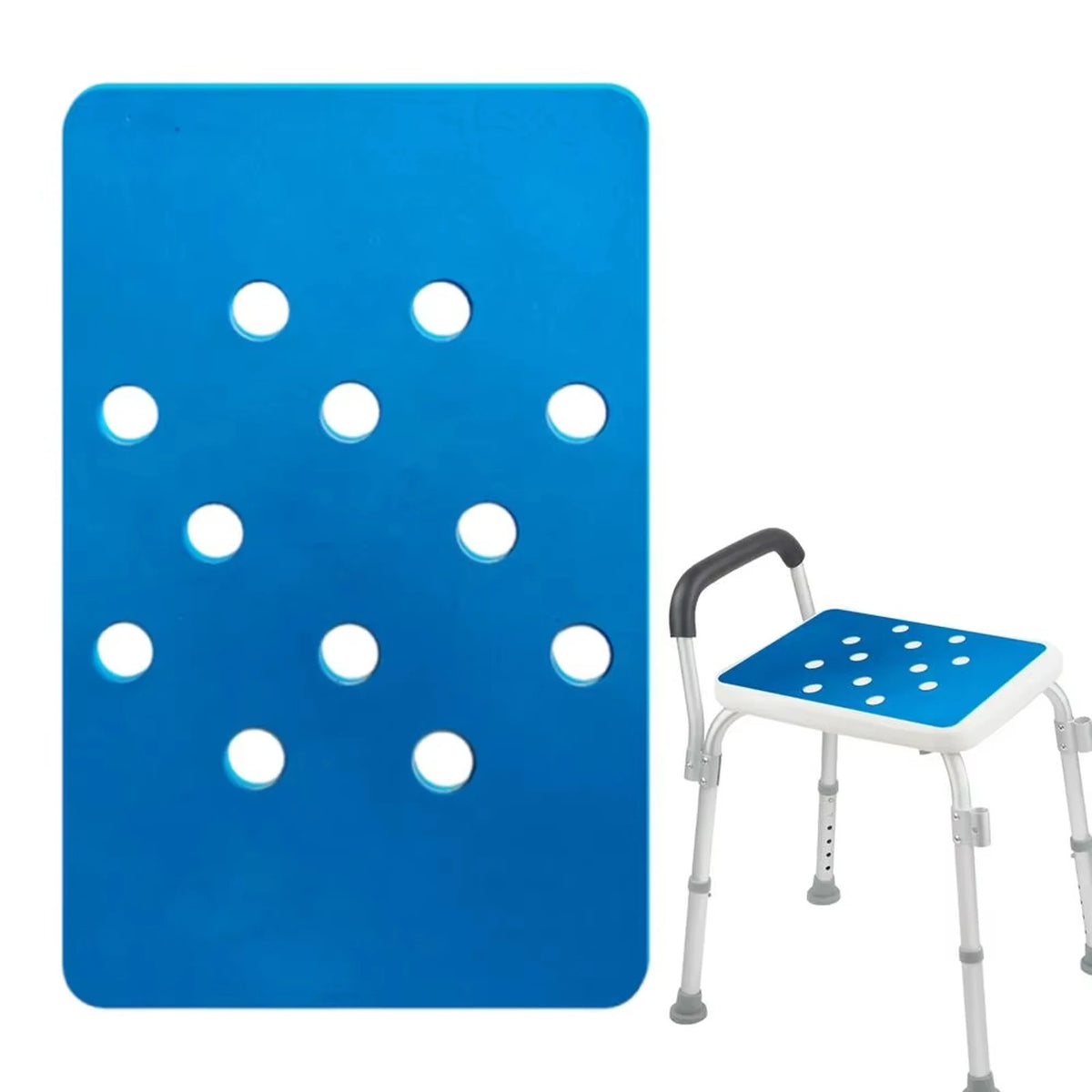coussin siège antidérapant amovible lavable coton pvc texturé bleu blanc adapté personnes âgées