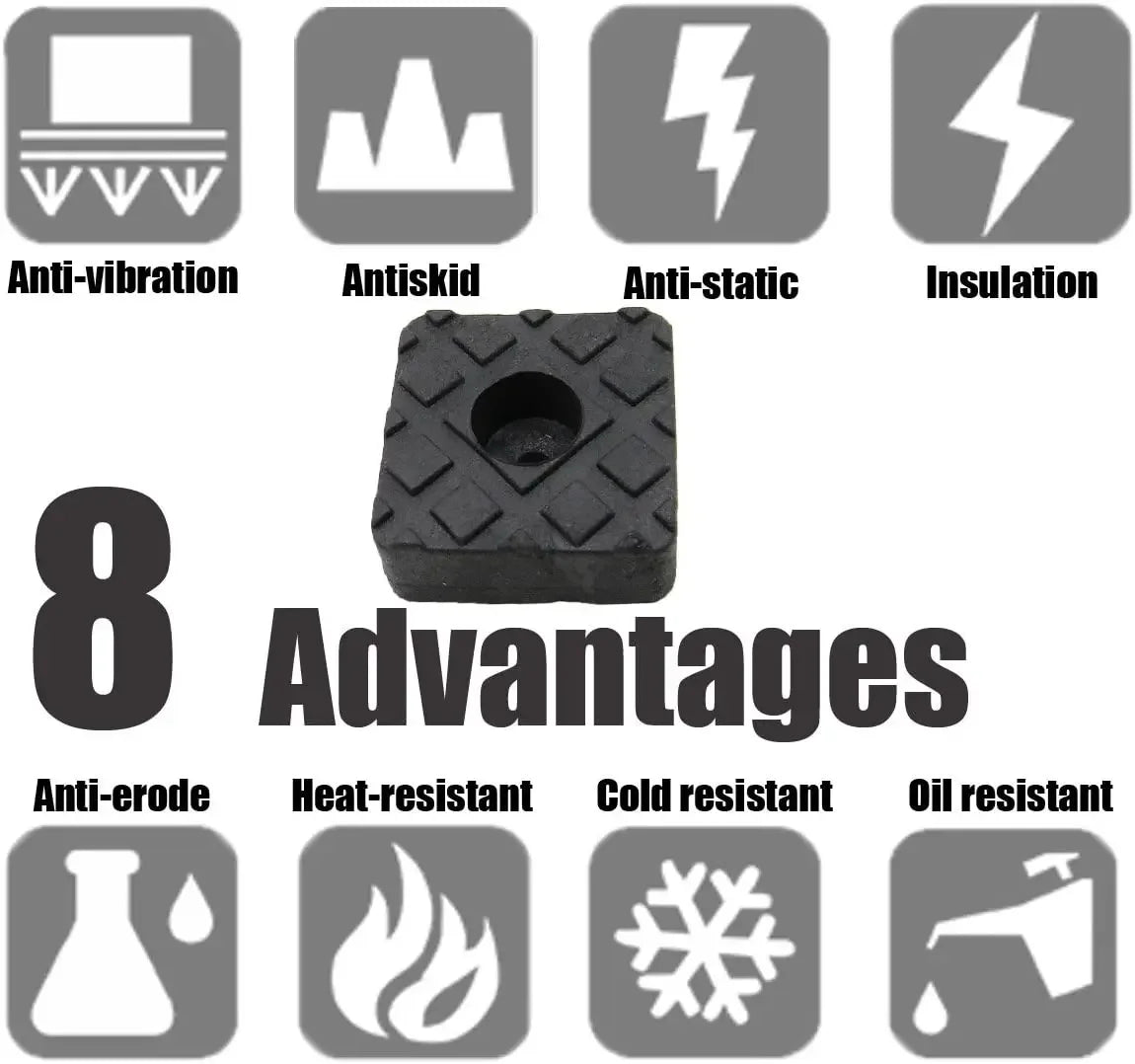 pieds meubles anti dérapants 12 pièces noirs vis texture carrés protection sol pratique robuste