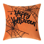 taies d'oreiller halloween orange citrouille araignée deco sofa lit polyester respectueux environnement non toxique