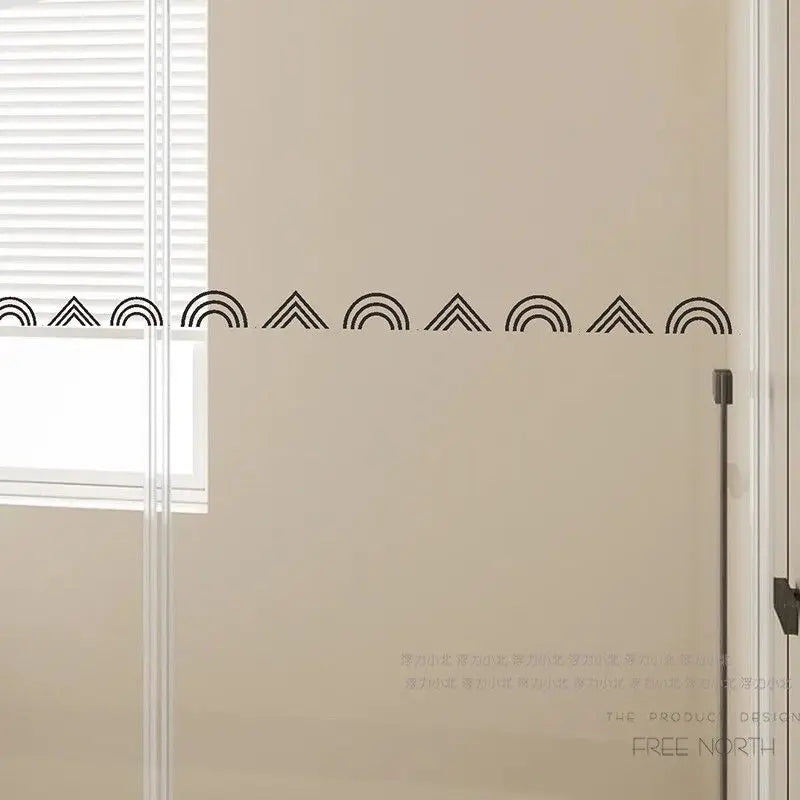 sticker mural minimaliste noir forme géométrique autocollant décoratif diy opacité transparent simple