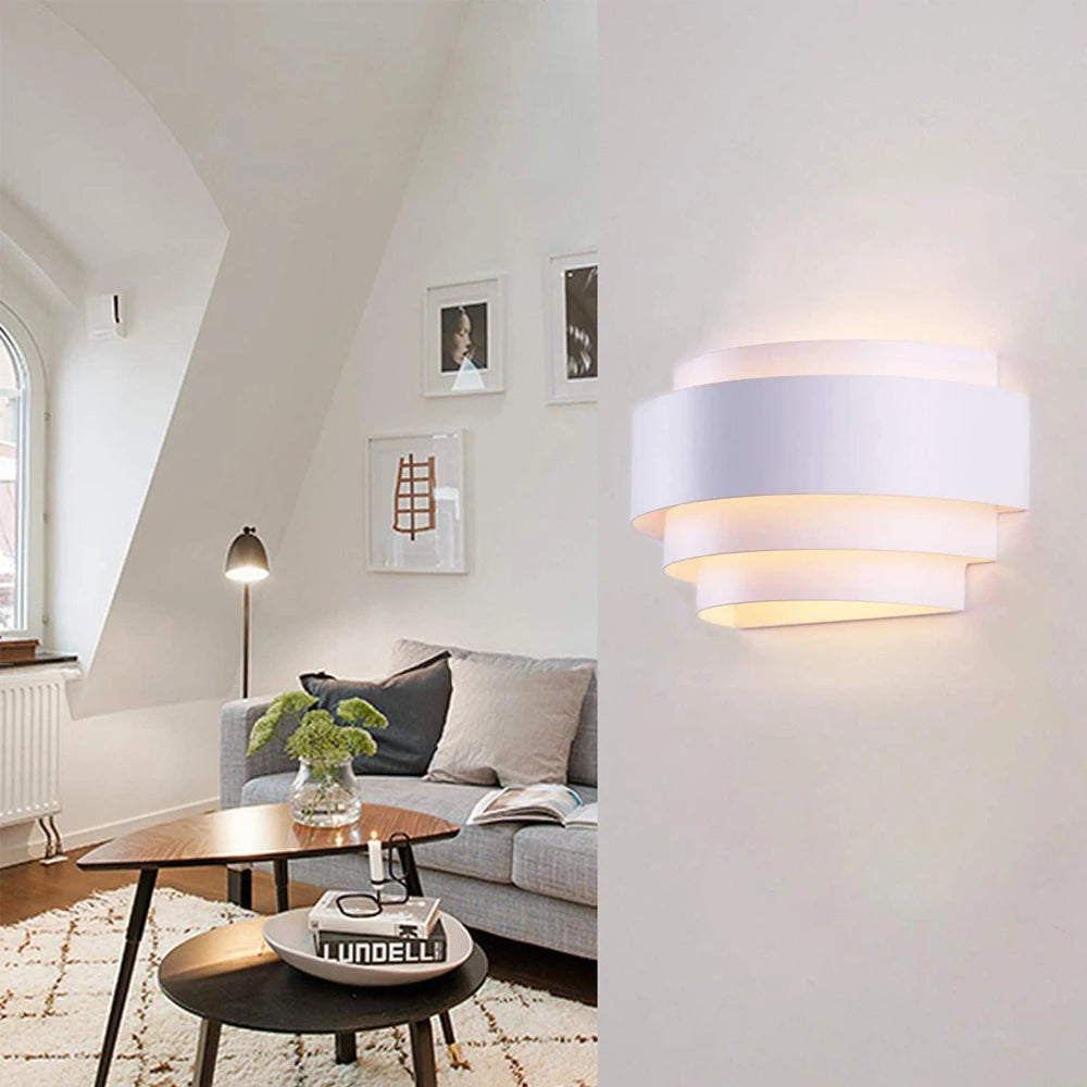 applique murale led moderne blanc ronds concentriques cuisine chambre coucher salon entree étude