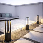 lampe sol led imperméable moderne noire ip65 aluminium extérieure jardin veranda