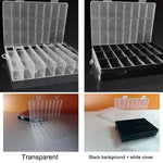 boîte rangement transparente 24 compartiments modernes bijoux organisation pratique anneaux suspendus