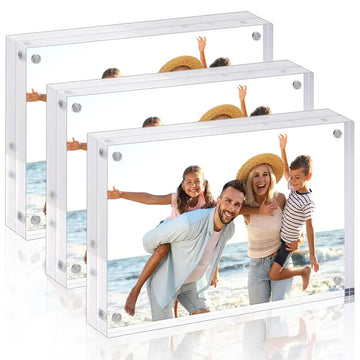 cadres photo transparents modernes aimants puissants double face ensembles 4x6 pouces imprimés photo verre