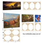 cadre photo bois rustique kit diy tableau beige triangles rouges