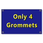 drapeau personnalisable bleu textes polyester décoration simple rectangulaire fixations incluses