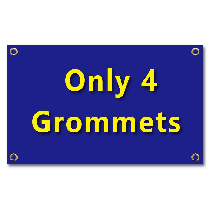 drapeau personnalisable bleu textes polyester décoration simple rectangulaire fixations incluses