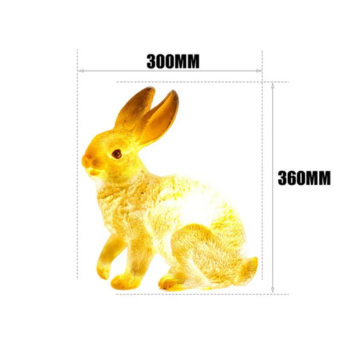 statue lapin peluche blanche jaune extérieur jardin carotte imperméable résistantextérieur