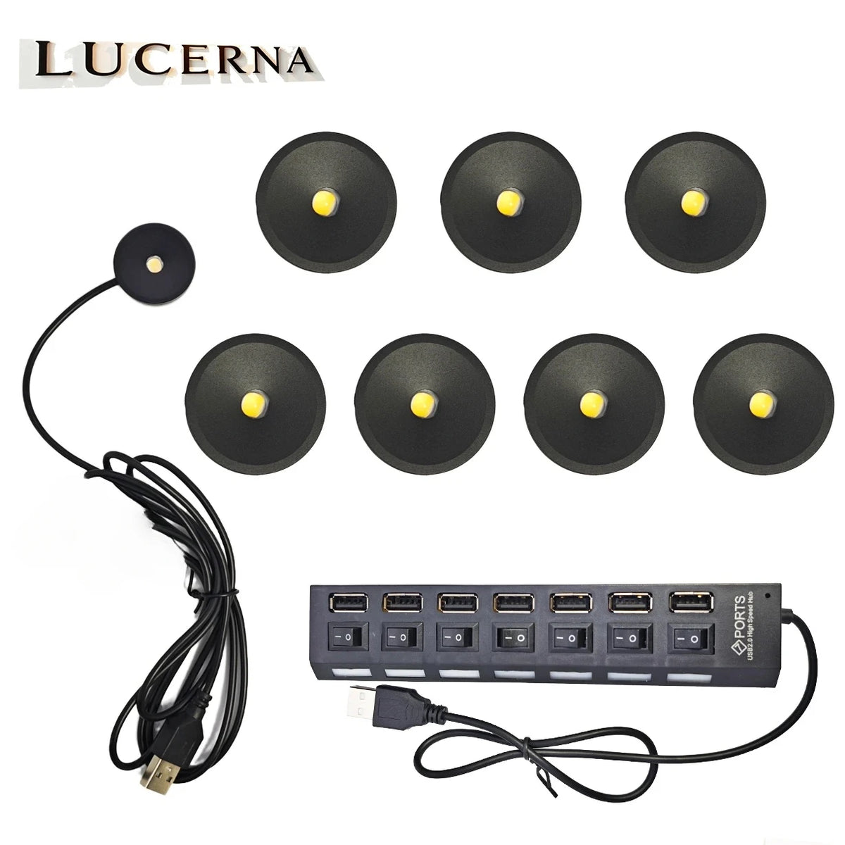 lampe led usb ultra plate adhésive noir blanc moderne câble interrupteur 60lm vrac