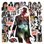 stickers michael jackson noir blanc silhouettes bad thriller adhésifs graphiques illustrés posés collectionné or