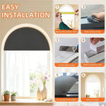 rideau gris rayures finies adhésif occultant thermique moderne sans perçage