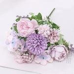 décoration intérieure bouquet fleurs artificielles pivoines dahlias modernes mariage baby shower anniversaire
