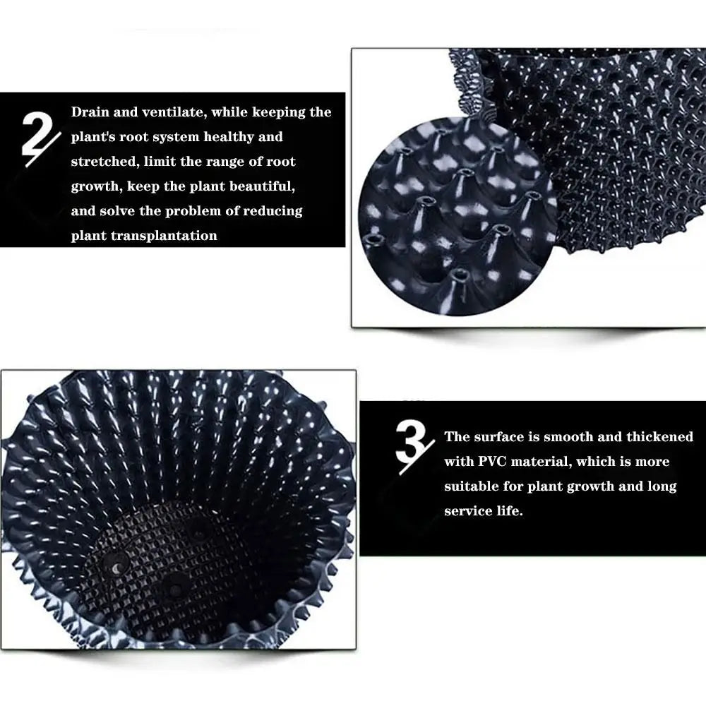 grille drainage plante noir moderne perforations circulaires différentes tailles incluses