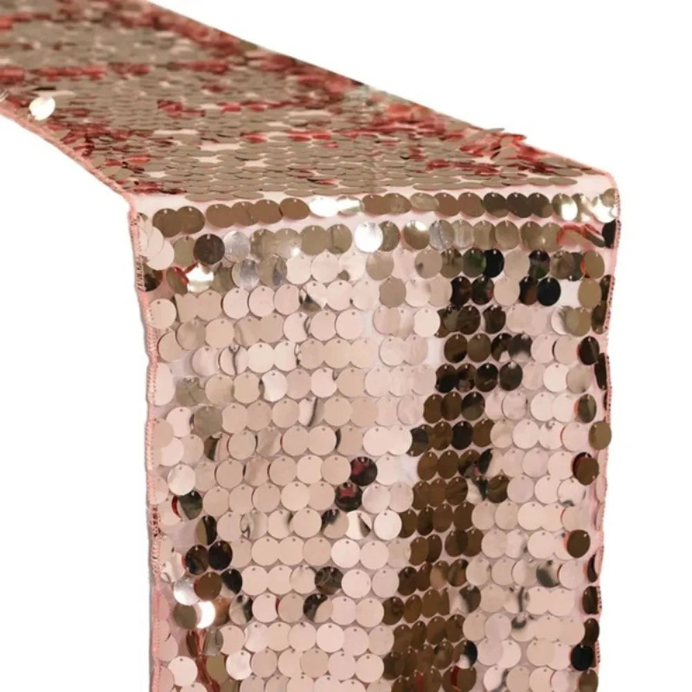 table table chemin paillettes rose gold noir rose fêtes mariages décorative polyester coton festive