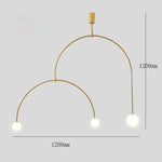 suspension lumineuse moderne sphères translucides structure métallique vis doré noir blanc