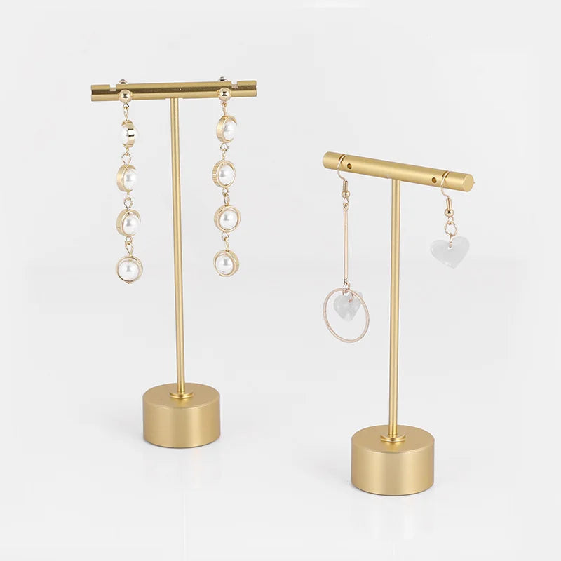 présentoir bijoux moderne or argent coeurs étoiles boucles oreilles élégant tringles fixations inclusées