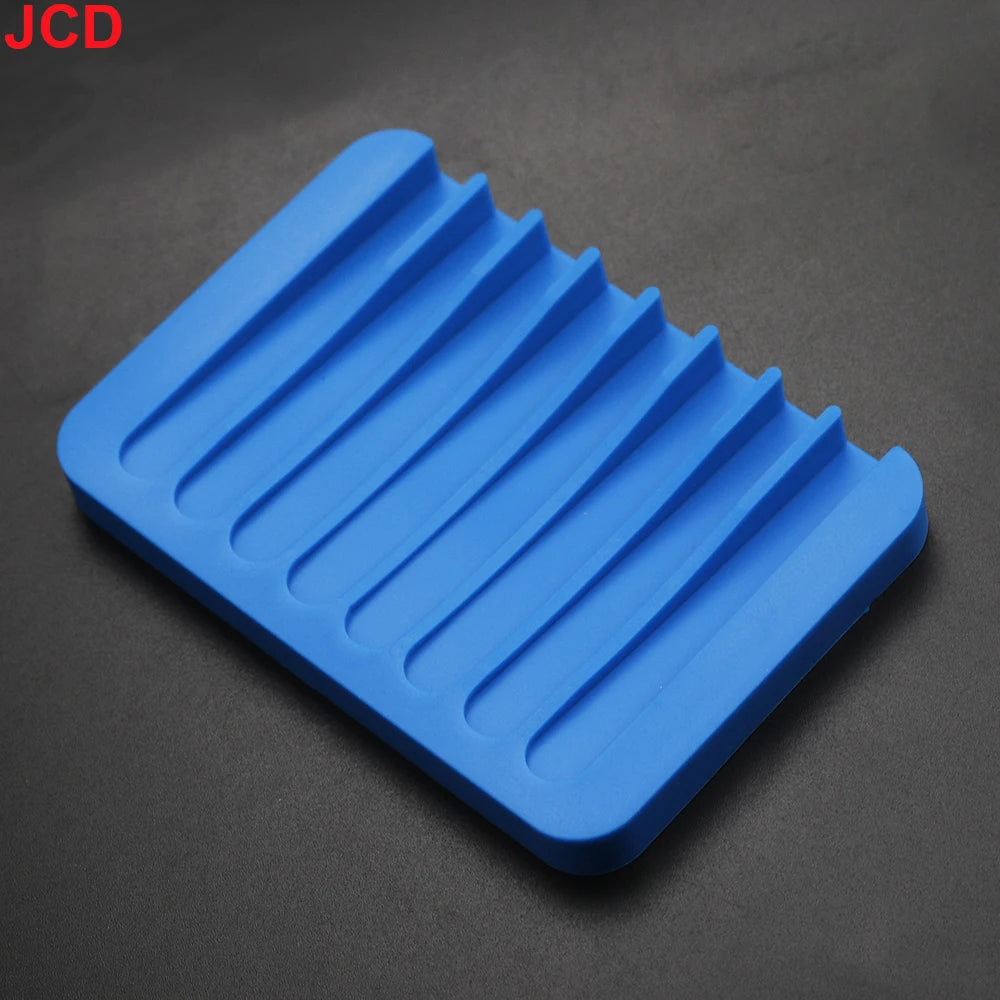 support savon silicone rose violet bleu vert orange gris moderne rayures horizontales
