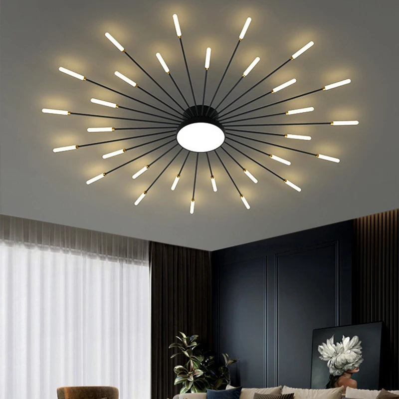 plafonnier moderne led or noir lumineux éclairage intérieur chambre salon enfants