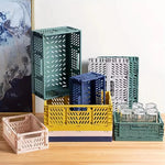panier rangement pliable perforé moderne jaune vert bleu rose blanc respectueux environnement