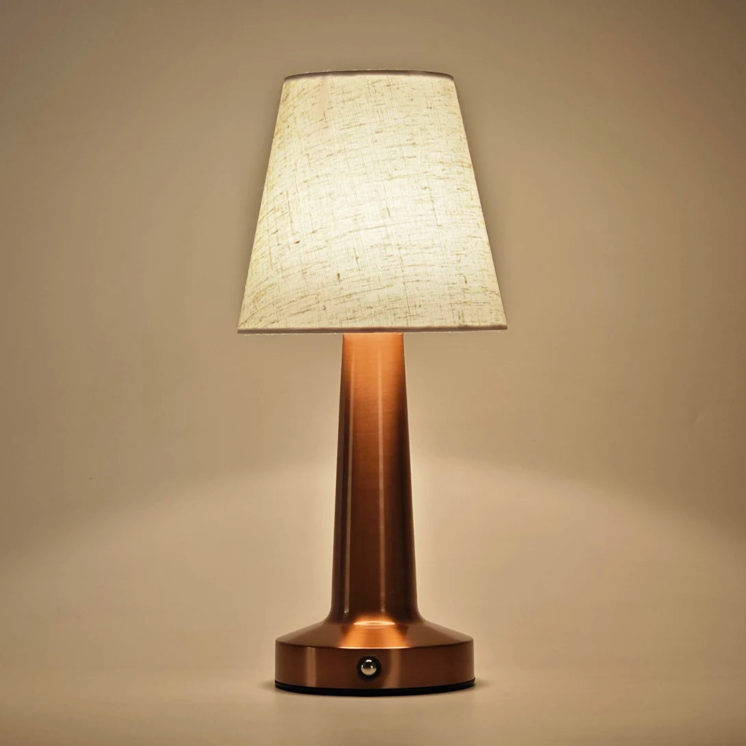 lampe table moderne or abat jour tissu rechargeable tactile chambre coucher led beigeclair