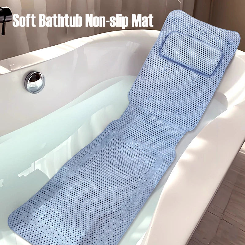 tapis bain antidérapant bleu blanc coussin swan ventouses alvéolaire moderne salle bain
