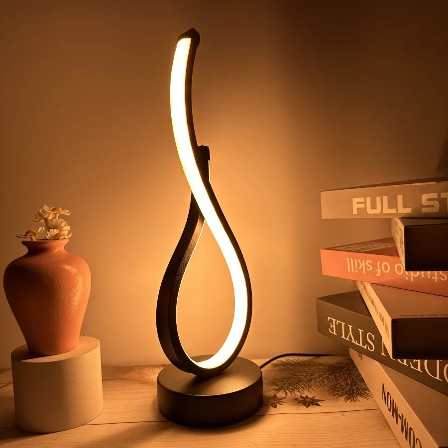 lampe table led tricolore moderne veilleuse contemporaine 20cm câble d'alimentation toujours allumée flux lumineux
