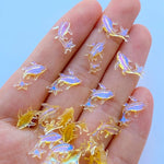 poissons résine miniature transparents violet bleu jaune rose décoration mariage scrapbooking ongles artisanat artificiels