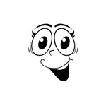 sticker autocollant toilette visage souriant dessin animé simple pvc noir inclusion chambre bains décoration