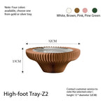 plateau pliable fibre végétale blanc vert rose marron rayures horizontales moderne multifonctionnels cosmétiques aromathérapie