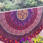 serviette plage ronde motif mandala boho chic coton polyester décorative grande plage été