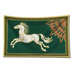 tapisserie art déco vintage cheval galopant vert foncé blanc doré decoration mur