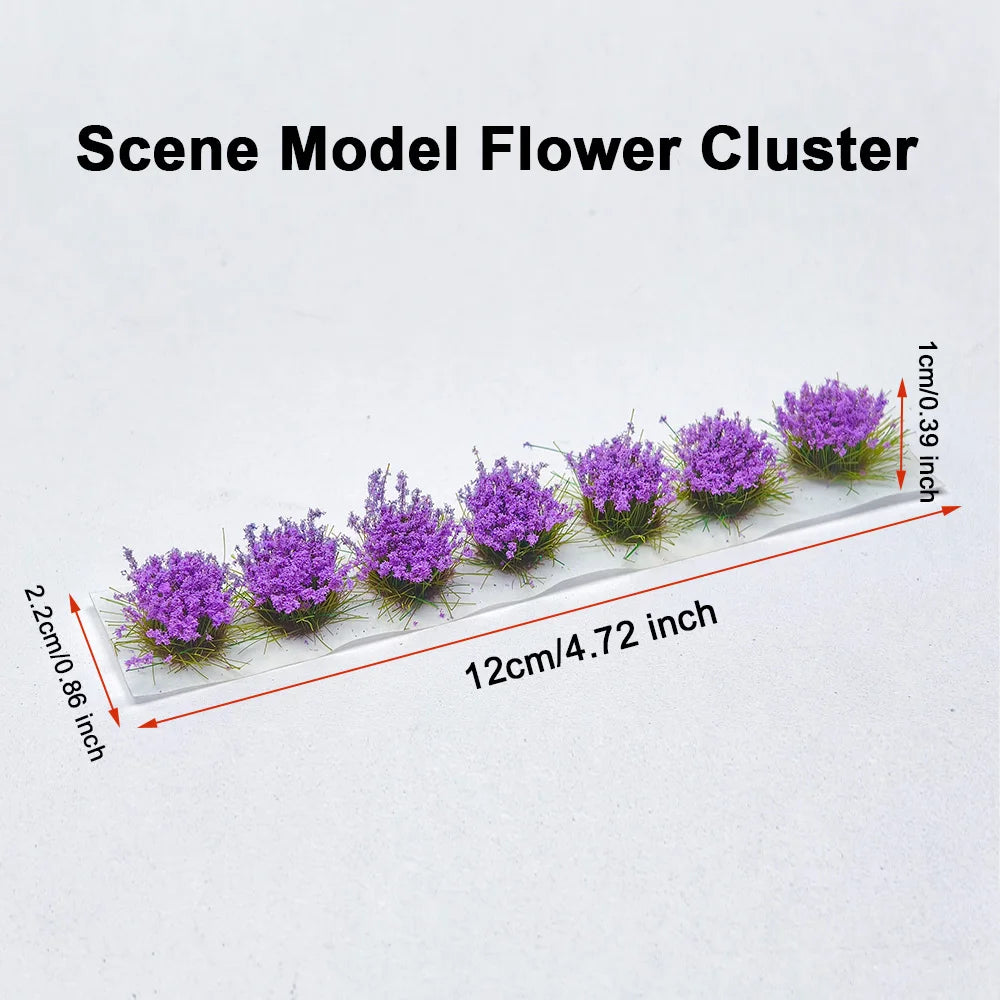 fleurs artificielles miniatures multicolores rouge jaune violet blanc rose diorama construction paysage jardin decoration