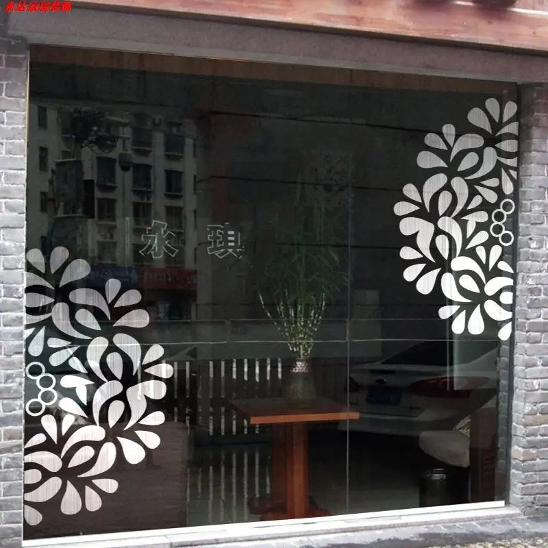 autocollants décoratifs modernes fleurs stylisées doré rouge blanc pvc adhésifs intérieur extérieur 28x56 42x84