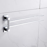 porte serviettes mural chrome acier inoxydable moderne barres rotatives fixations vis