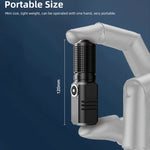 lampe torche rechargeable led puissante noire texturée moderne 120mm hauteur