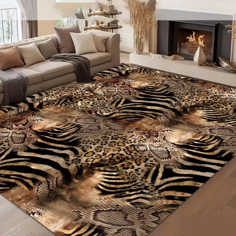 tapis léopard coeurs moderne polypropylène salon chambre extérieur décoration maison