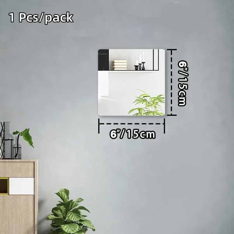 miroirs autoadhésifs acrylique blancs 3d décoration moderne stickers muraux rectangles ovales carrés