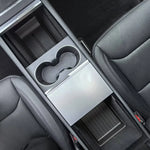 organisateur console centrale noir texturé bacs rangement minimaliste moderne accessoires voiture