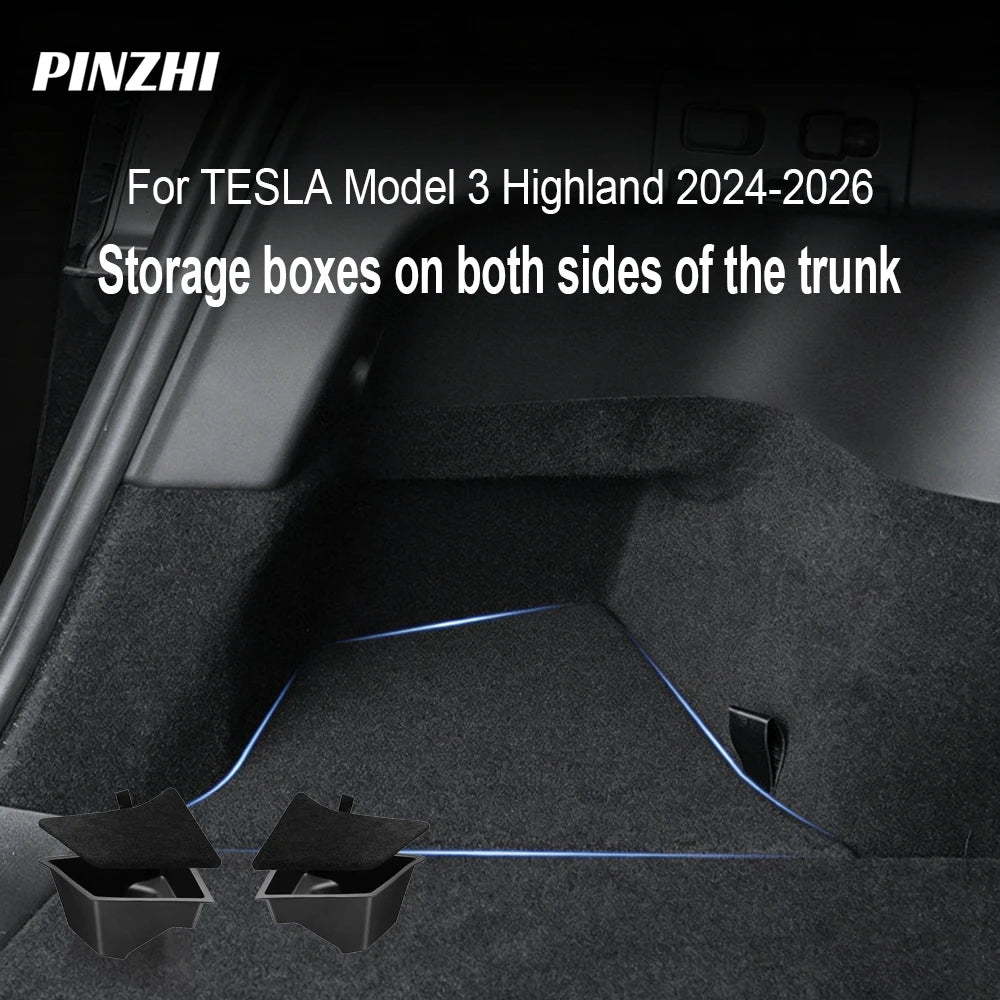 organisateur coffre tesla model boîtes rangement tapis imperméable tapis doux accessoire voiture moderne boîtes