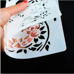 outil stencil blanc noir motif floral calligraphie arabe artisanal 30cm 30cm peinture pochoir álbum