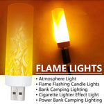 lampe led usb blanc jaune flamme stylisée moderne minimaliste 360 degrés 50000 heures